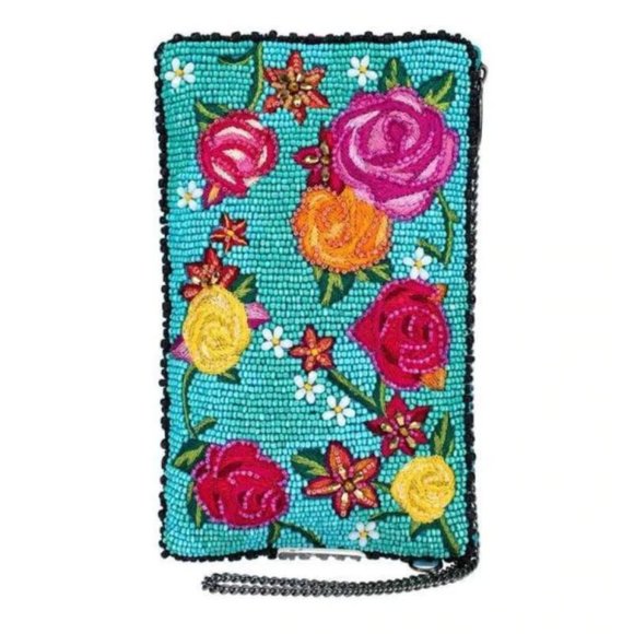 NWT New Mary Frances Flower Girl Beaded Phone Crossbody Retire Rare